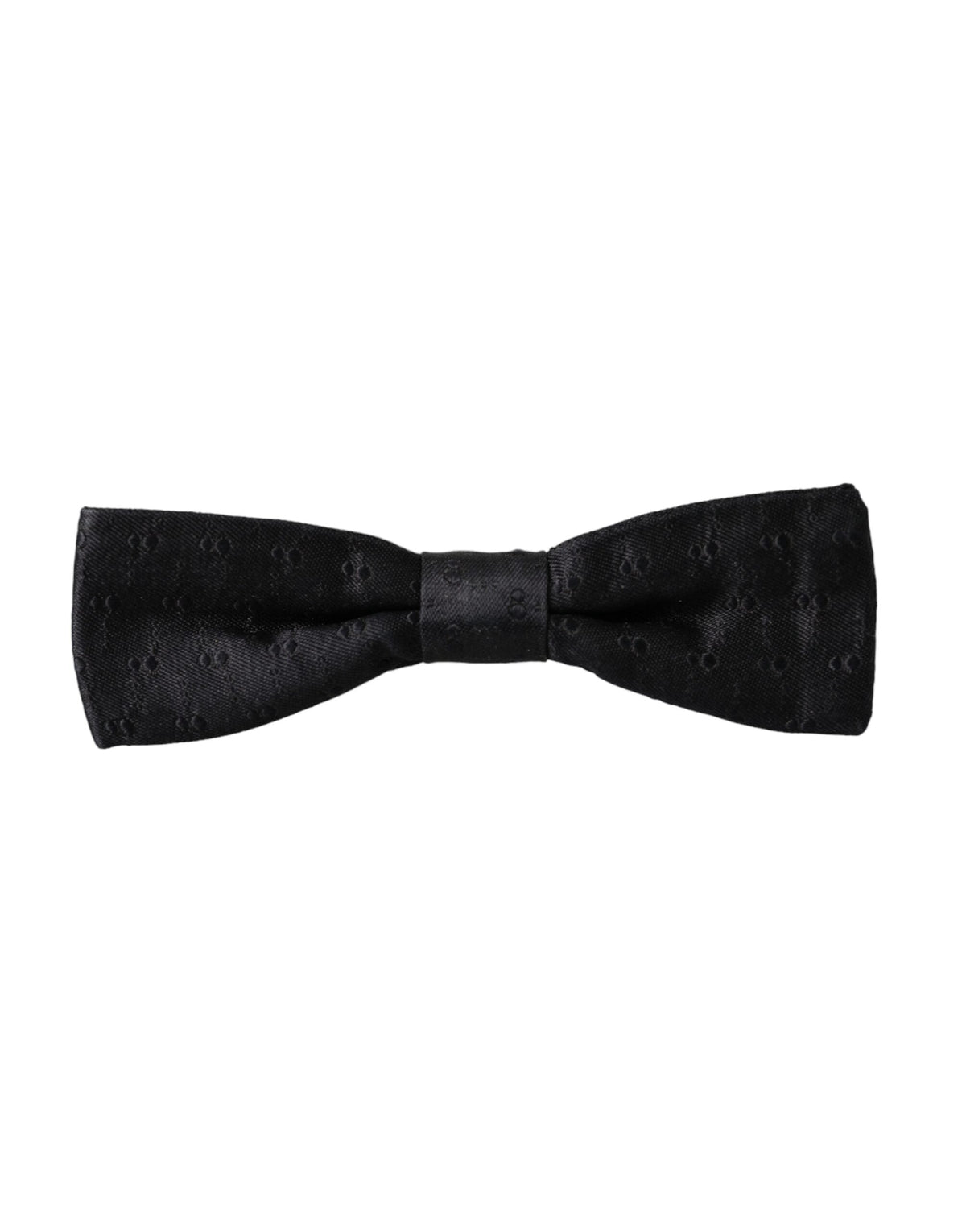Dolce & Gabbana Dark Gray Silk Patterned Adjustable Neck Men Bow Tie