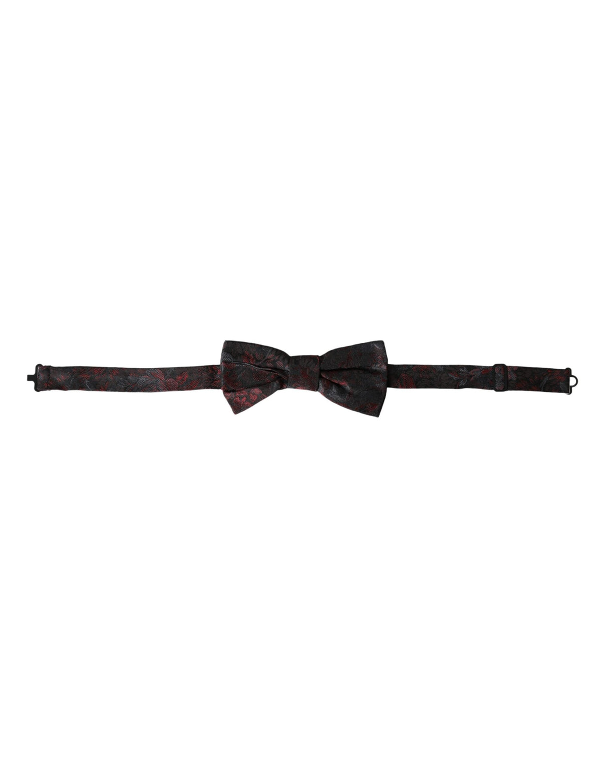 Dolce & Gabbana Dark Gray Floral Adjustable Neck Men Bow Tie