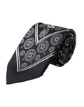 Dolce & Gabbana Dark Gray Patterned 100%Silk Adjustable Tie