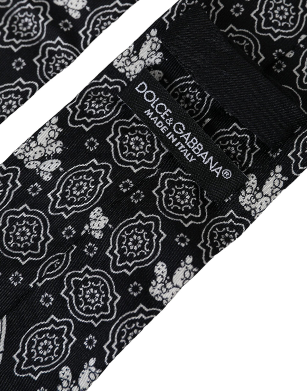 Dolce & Gabbana Dark Gray Patterned 100%Silk Adjustable Tie