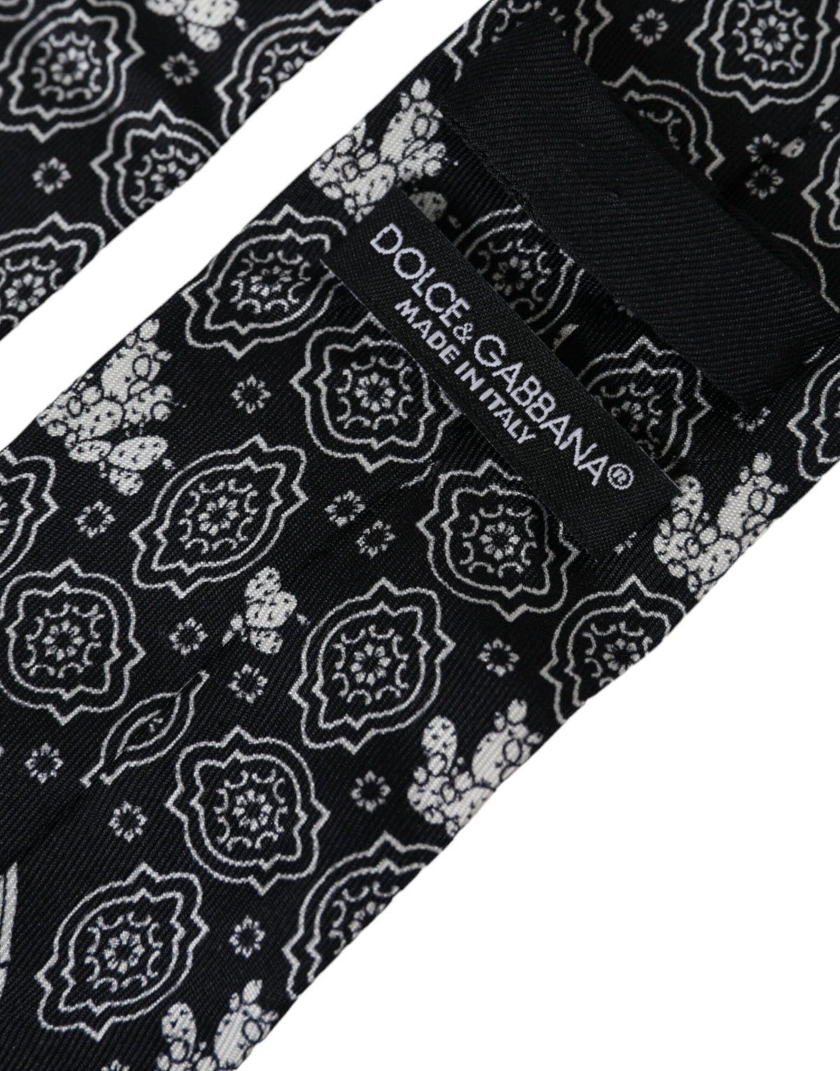 Dolce & Gabbana Dark Gray Patterned 100%Silk Adjustable Tie