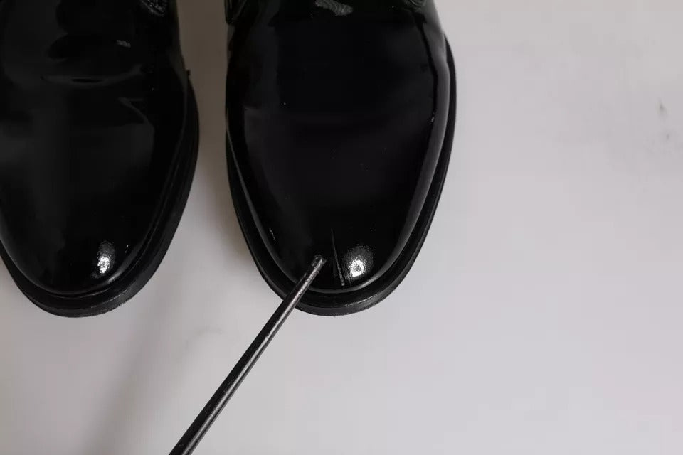 Black Calfskin Leather Derby Men Dress Shoes