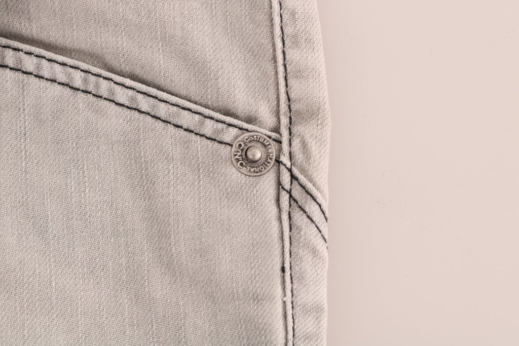 Costume National Gray Wash Cotton Slim Jeans