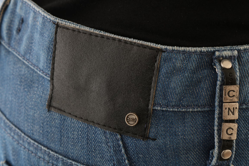 Blue Wash Cotton Boyfriend Fit Jeans