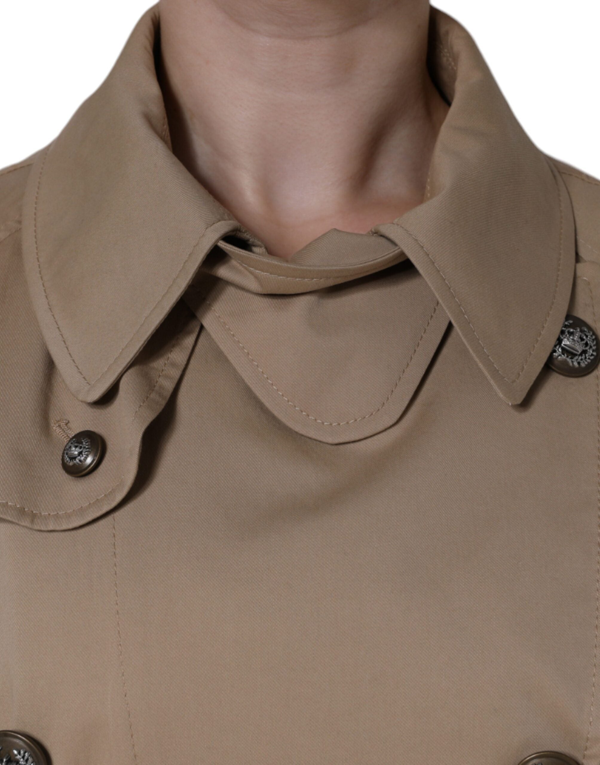 Khaki Double Breasted Trench Coat Jacket