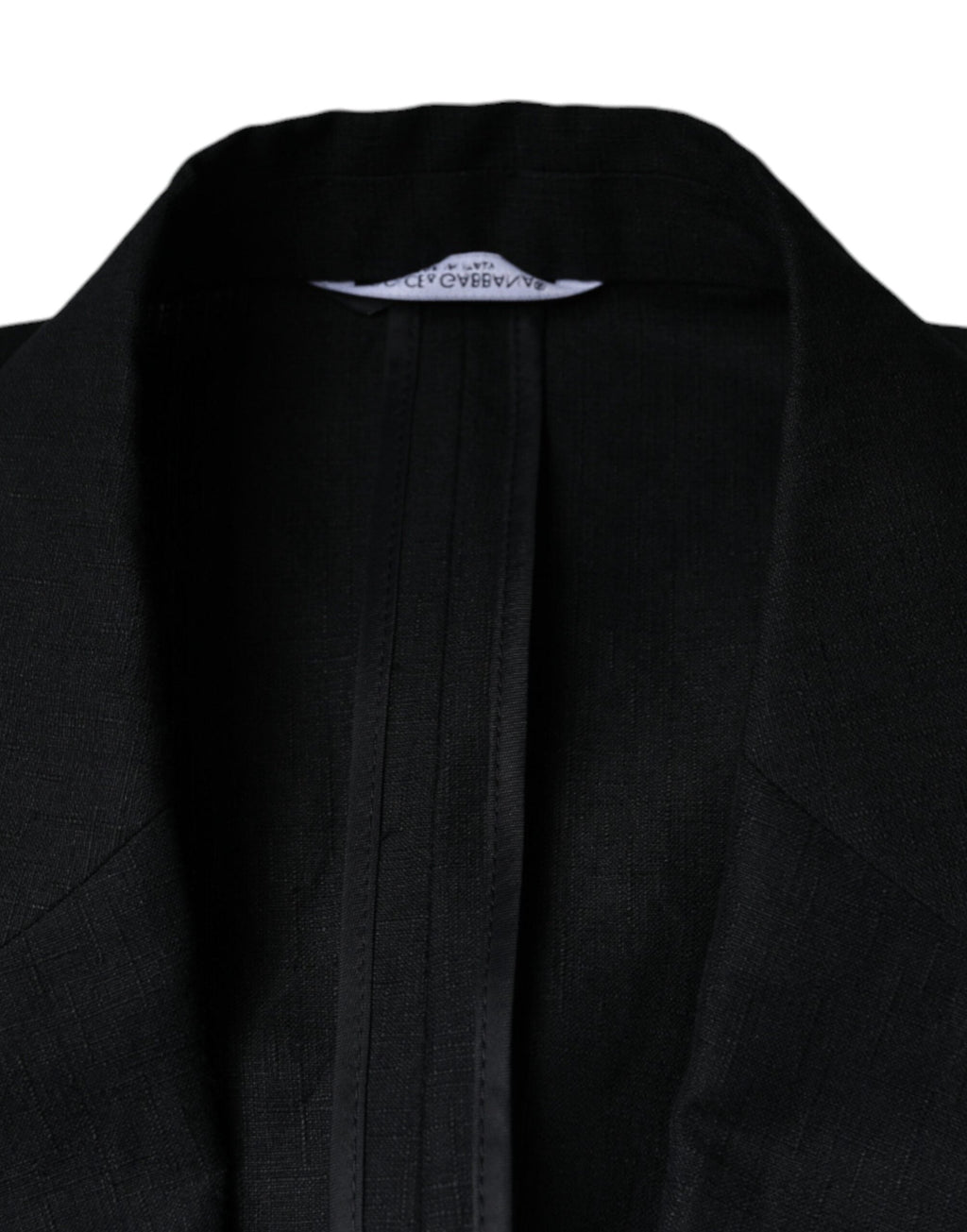 Dolce & Gabbana Dark Blue Linen Double Breasted Dress Blazer