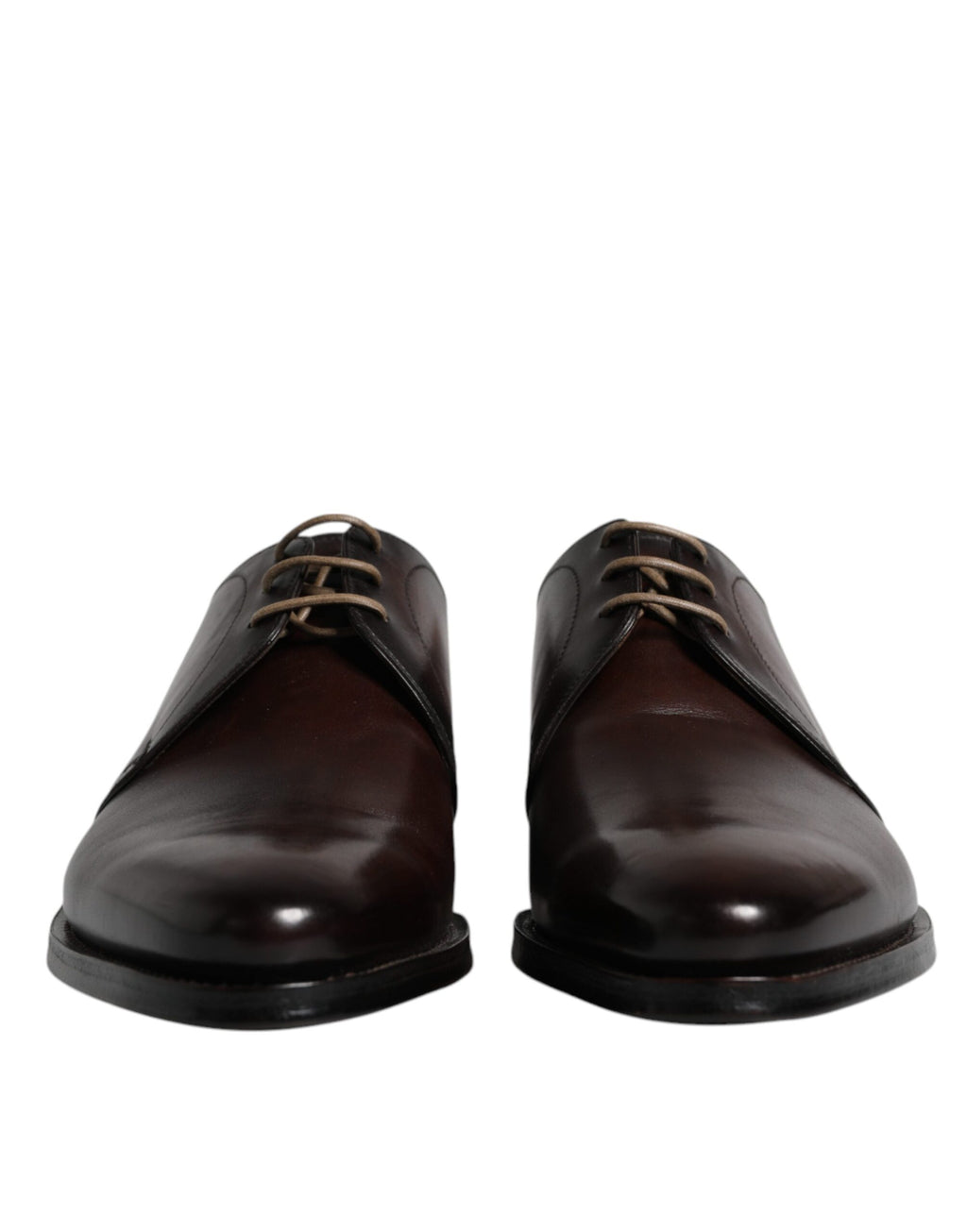 Brown Leather Lace Up Men Derby Formal Shoes