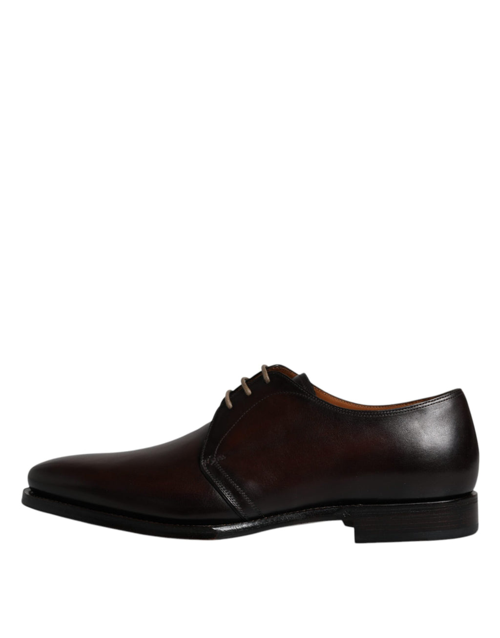 Brown Leather Lace Up Men Derby Formal Shoes