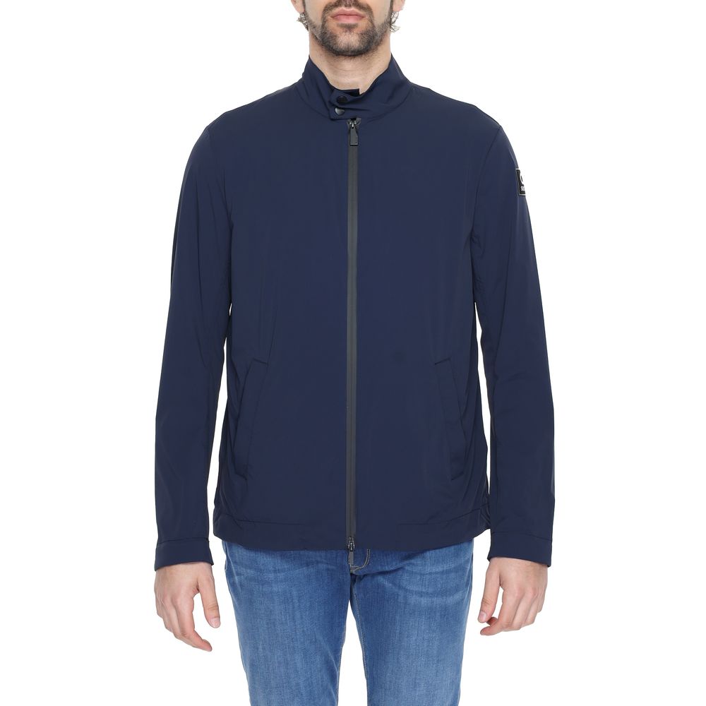 Blue Nylon Full-Length Jacket