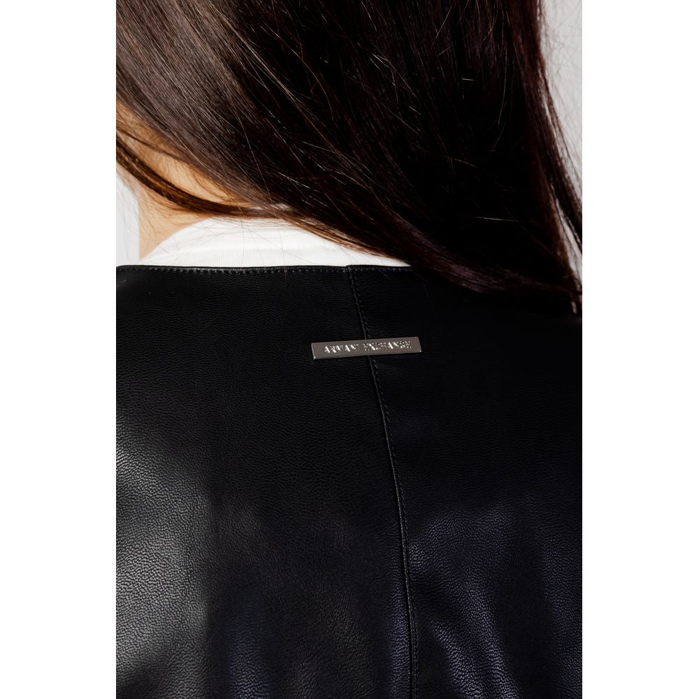 Black Polyester Leather Jacket