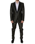 Dark Gray Stars Jacquard SICILIA 2 Piece Suit