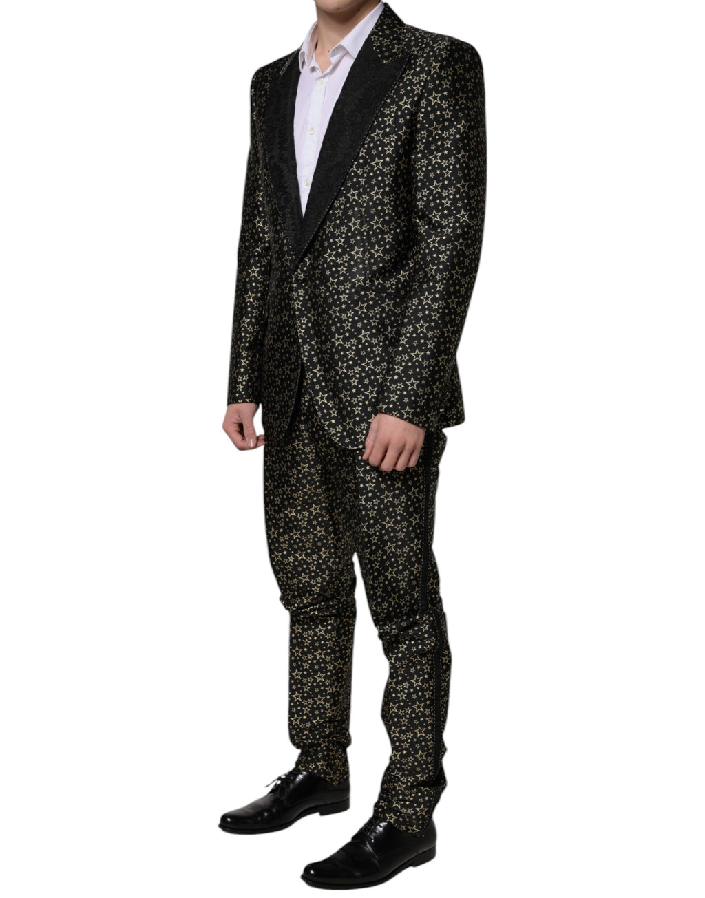 Dark Gray Stars Jacquard SICILIA 2 Piece Suit
