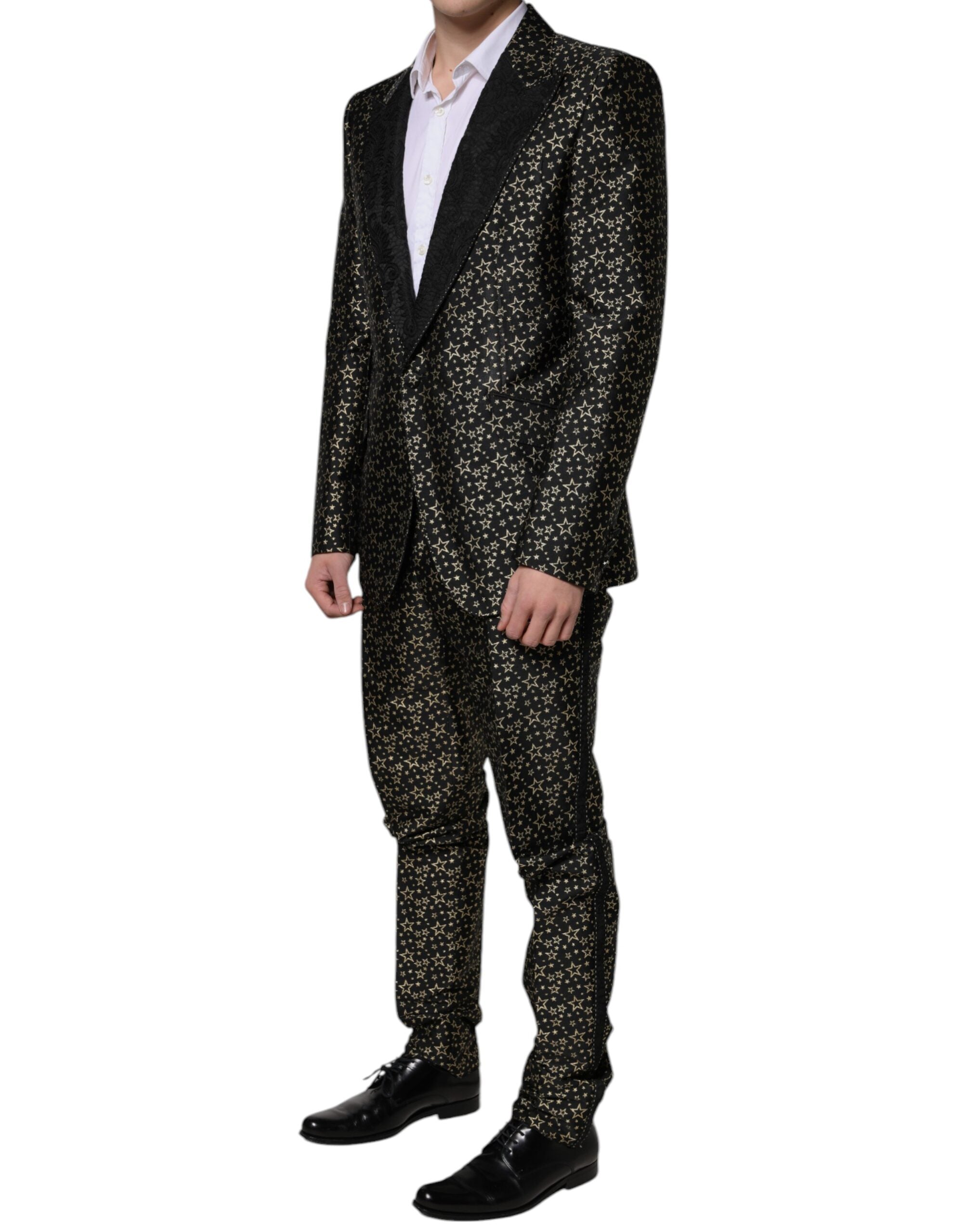 Dark Gray Stars Jacquard SICILIA 2 Piece Suit
