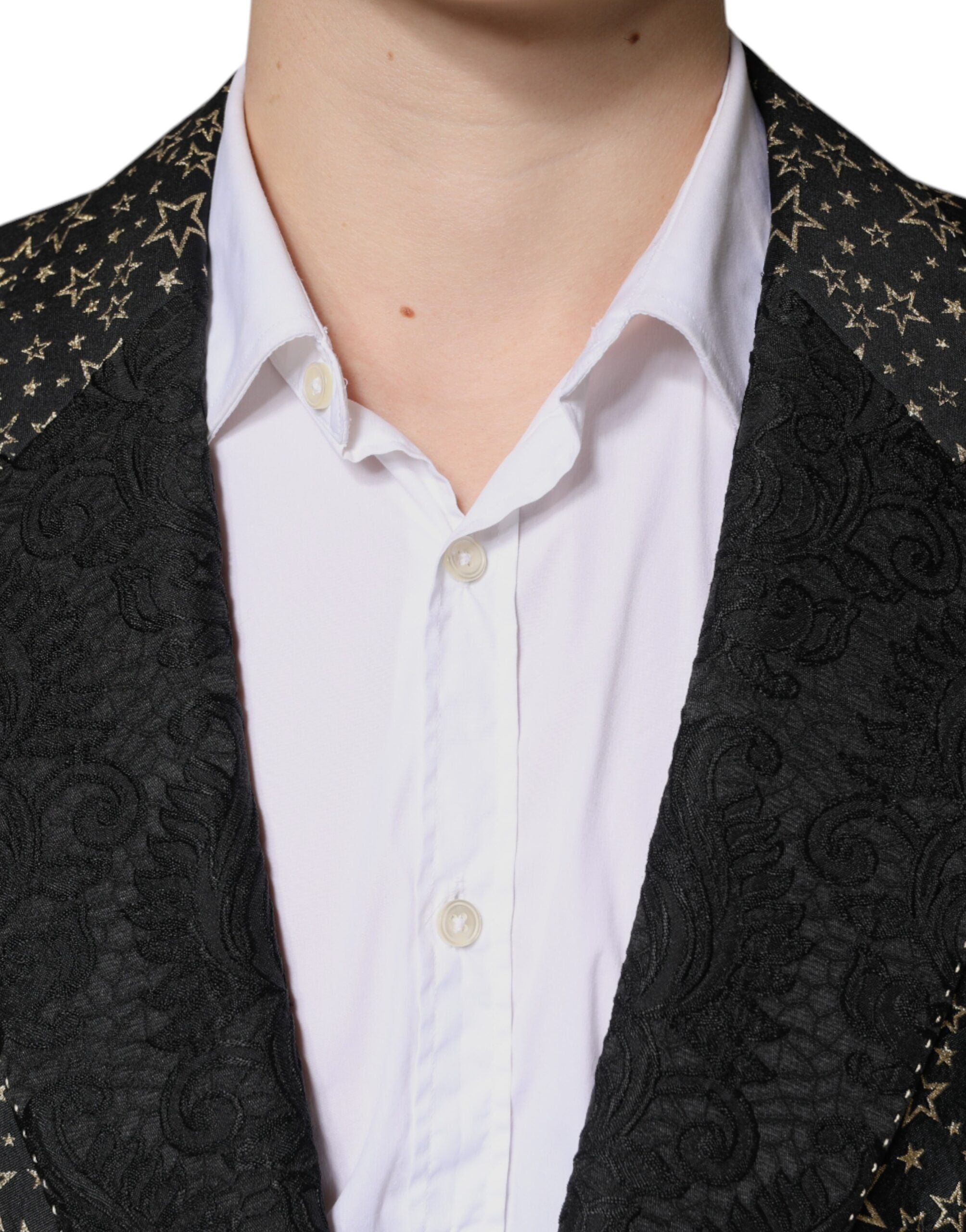 Dark Gray Stars Jacquard SICILIA 2 Piece Suit