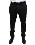 Black Cotton Stretch Skinny Men Dress Pants