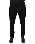 Black Cotton Stretch Skinny Men Denim Jeans