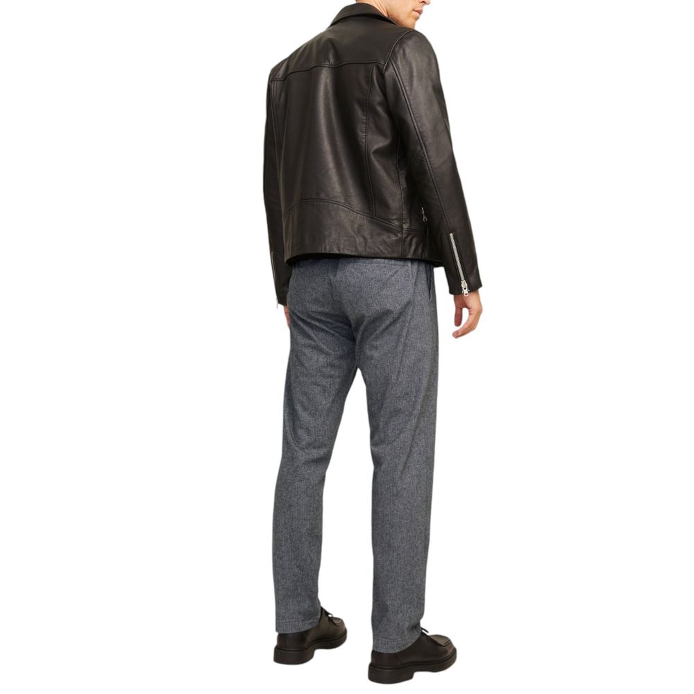 Gray Cotton Casual Pants