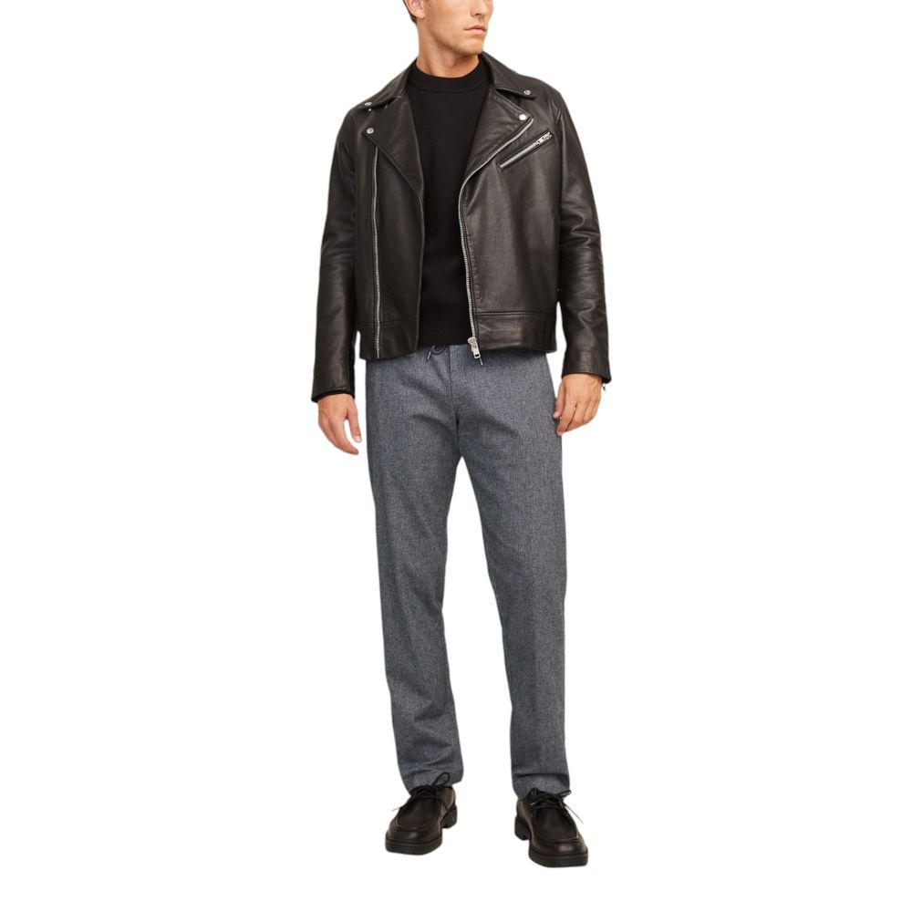 Gray Cotton Casual Pants