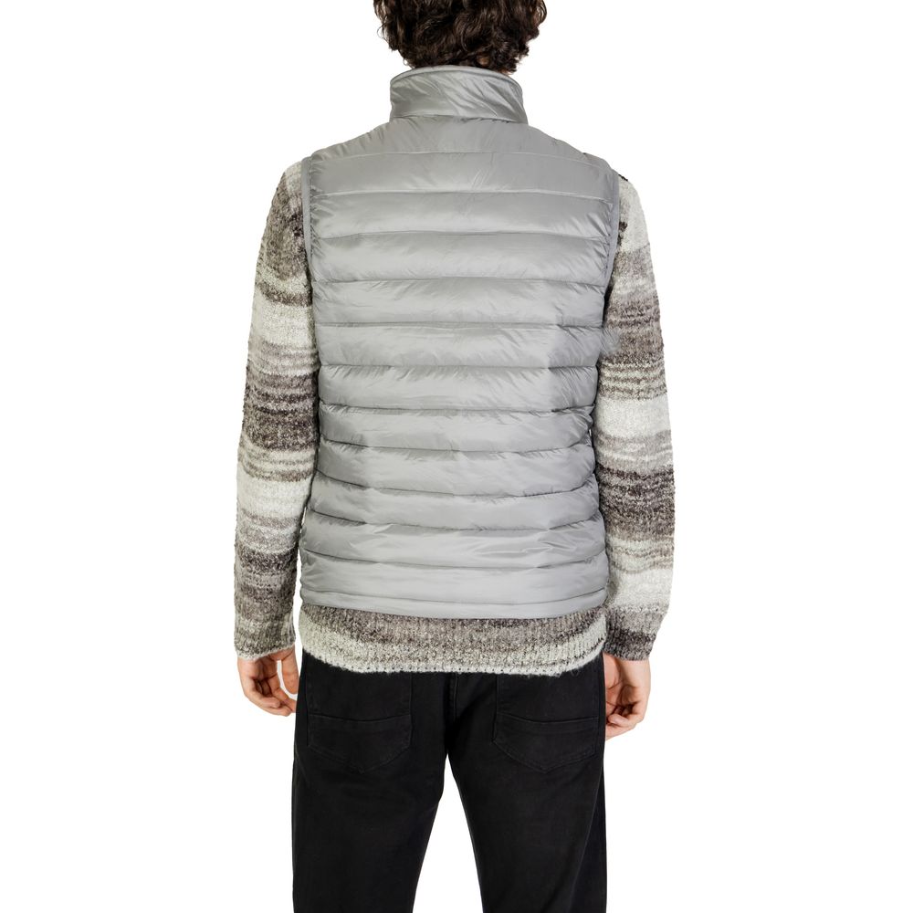 Gray Polyamide Sleeveless Jacket
