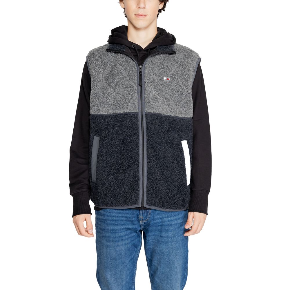 Black Recycled Polyester Sleeveless Jacket