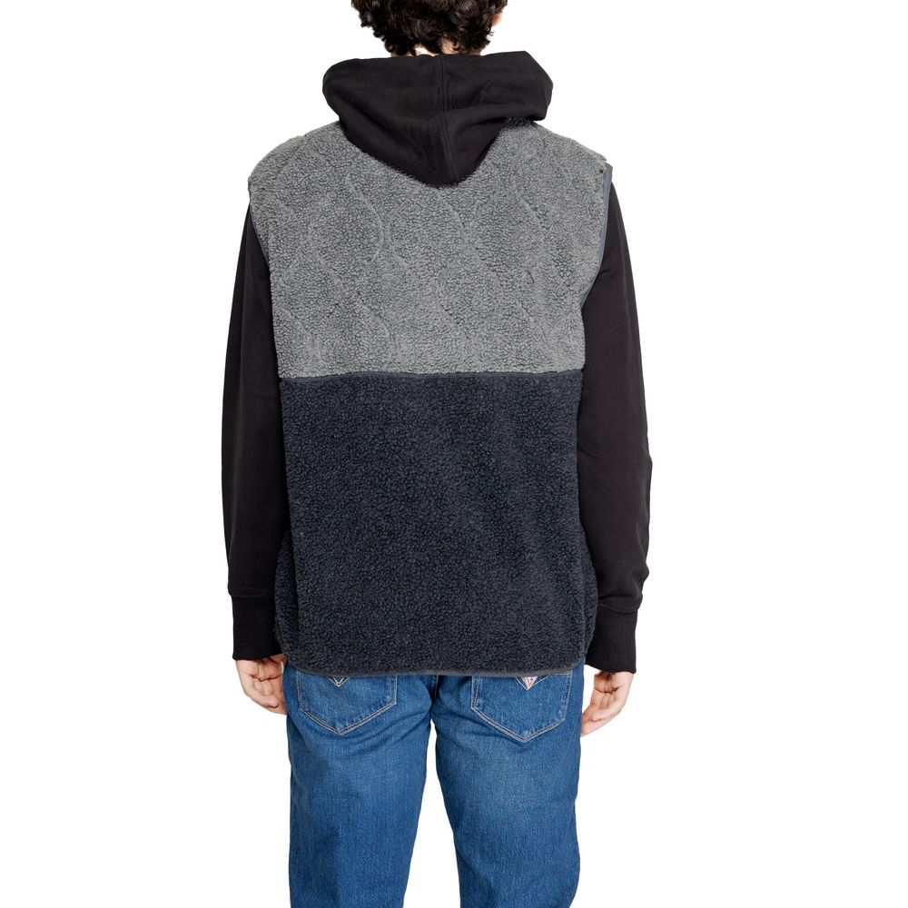 Black Recycled Polyester Sleeveless Jacket