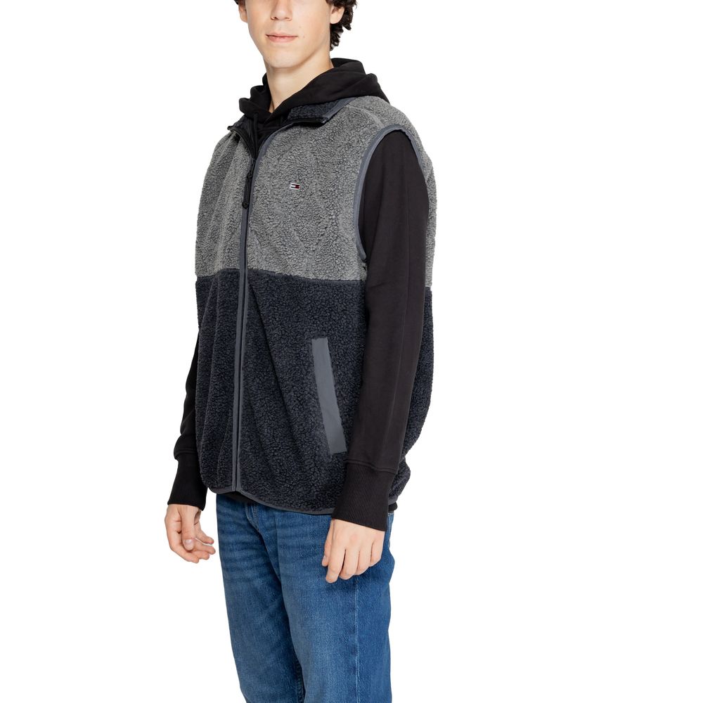 Black Recycled Polyester Sleeveless Jacket