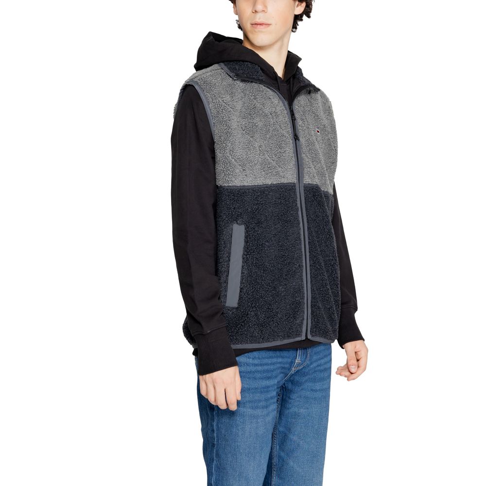 Black Recycled Polyester Sleeveless Jacket