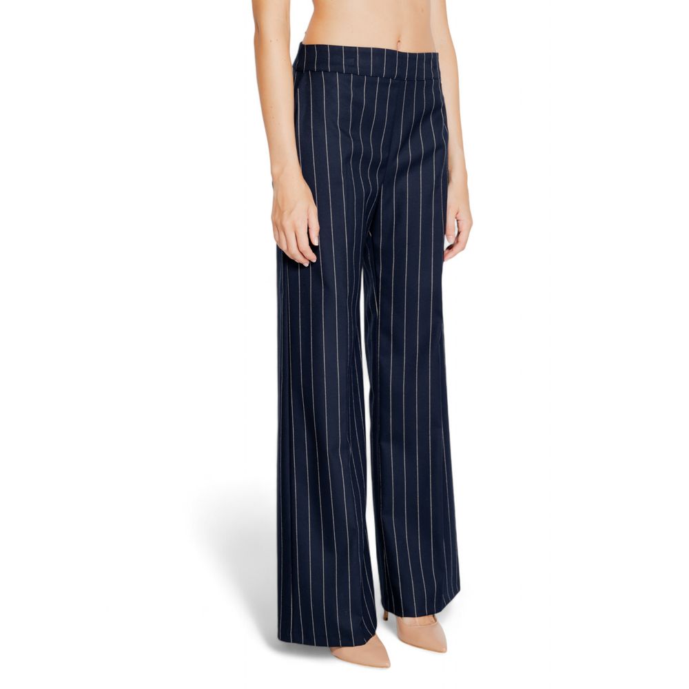 Blue Polyester Dress Pants