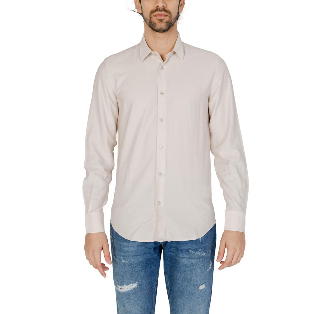 Beige Viscose Dress Shirt