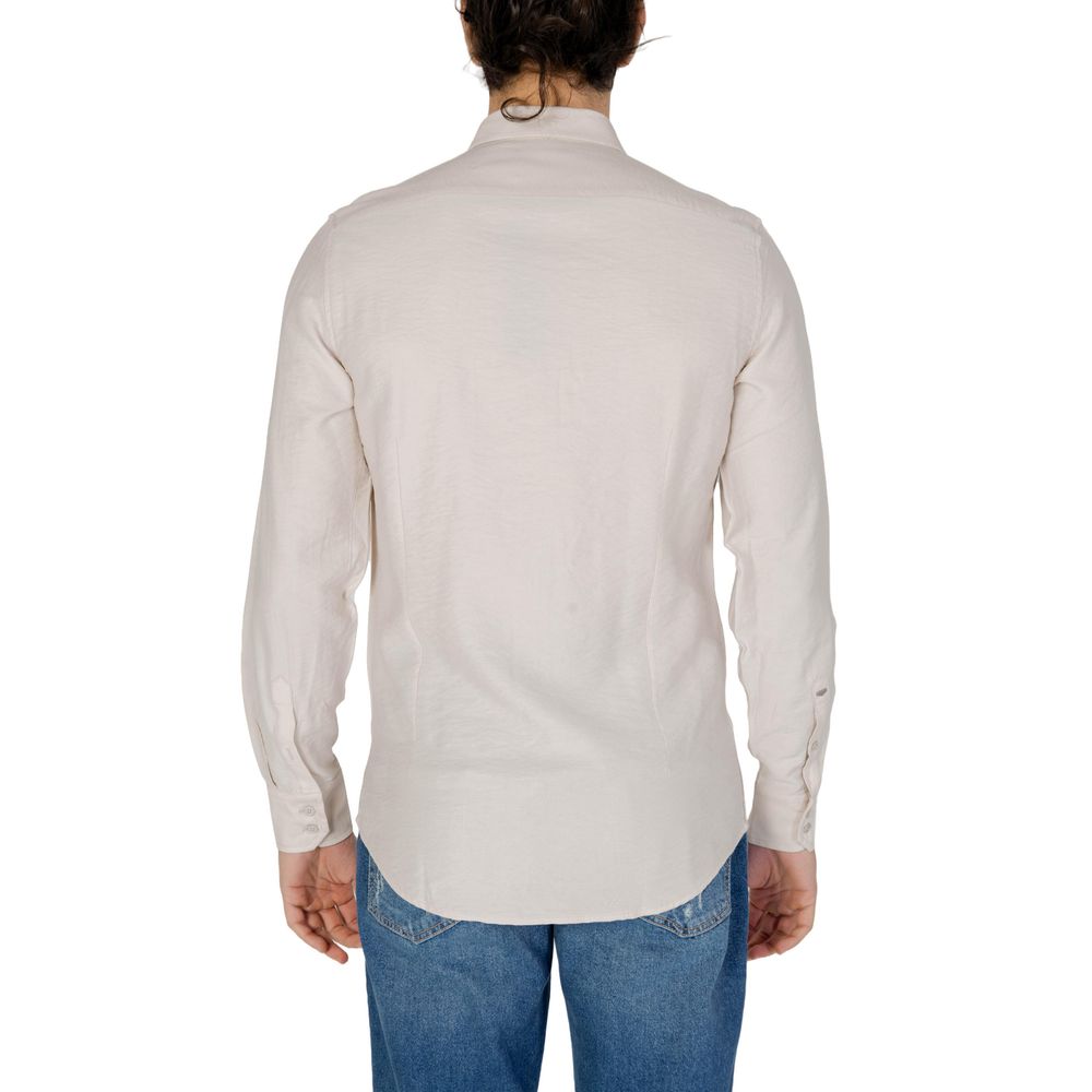 Beige Viscose Dress Shirt
