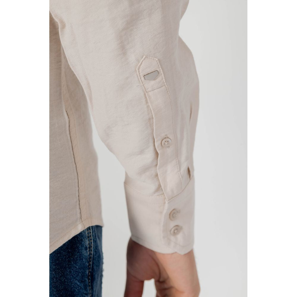 Beige Viscose Dress Shirt