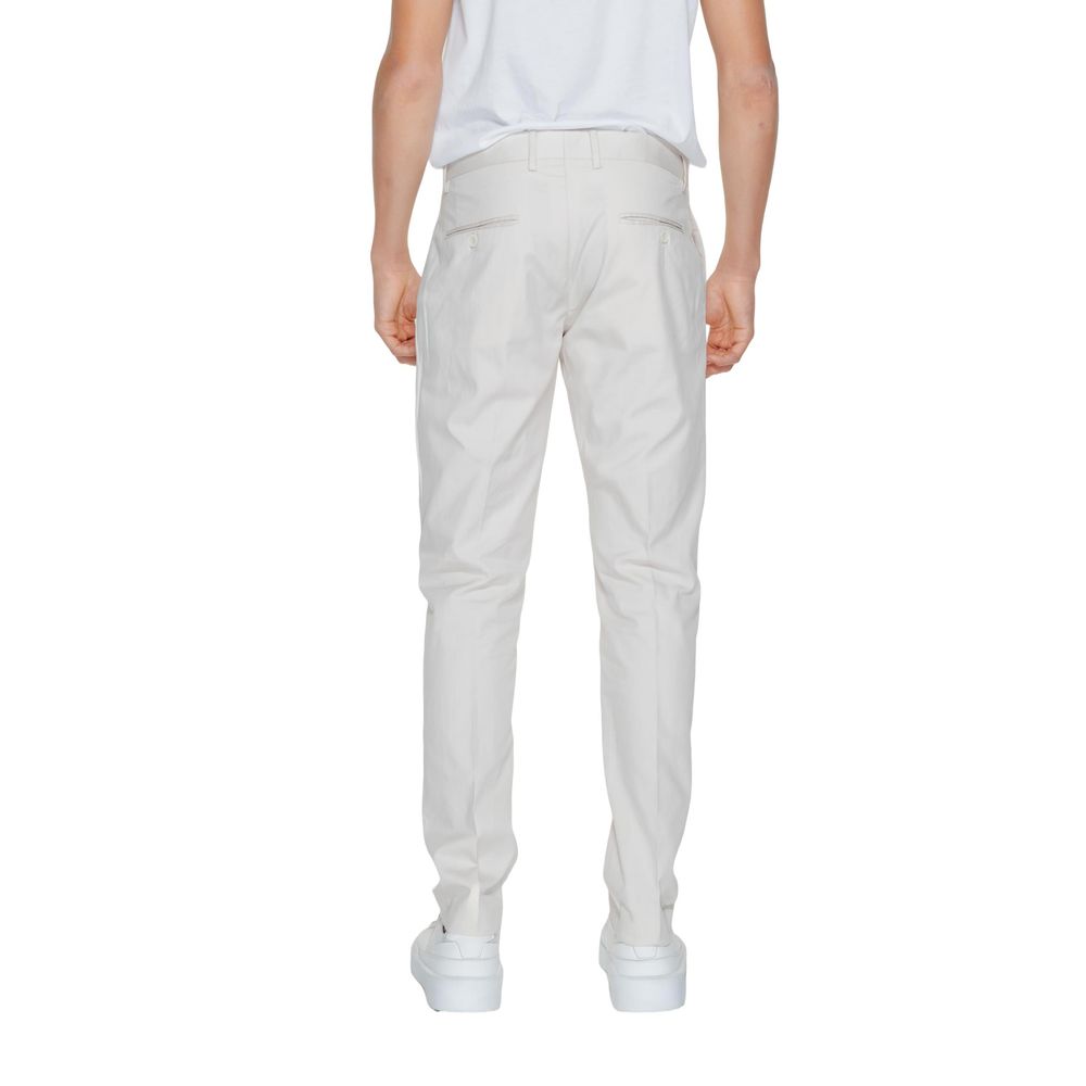 Beige Cotton Dress Pants