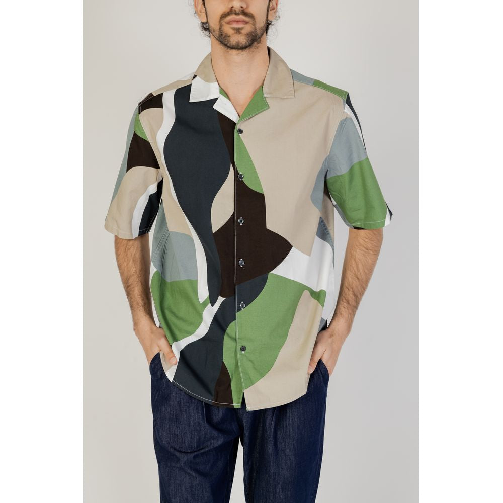 Bicolor Cotton Shortsleeve Shirt