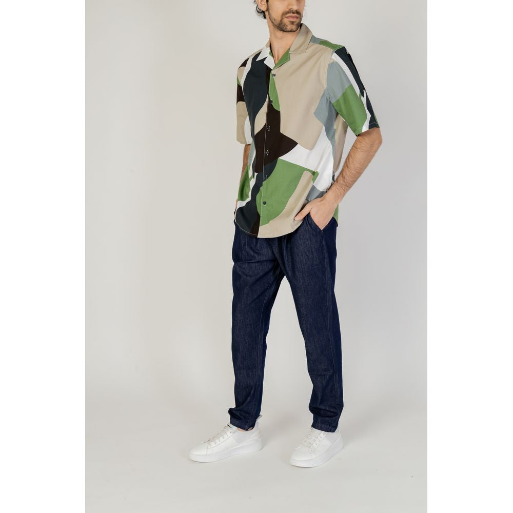 Bicolor Cotton Shortsleeve Shirt