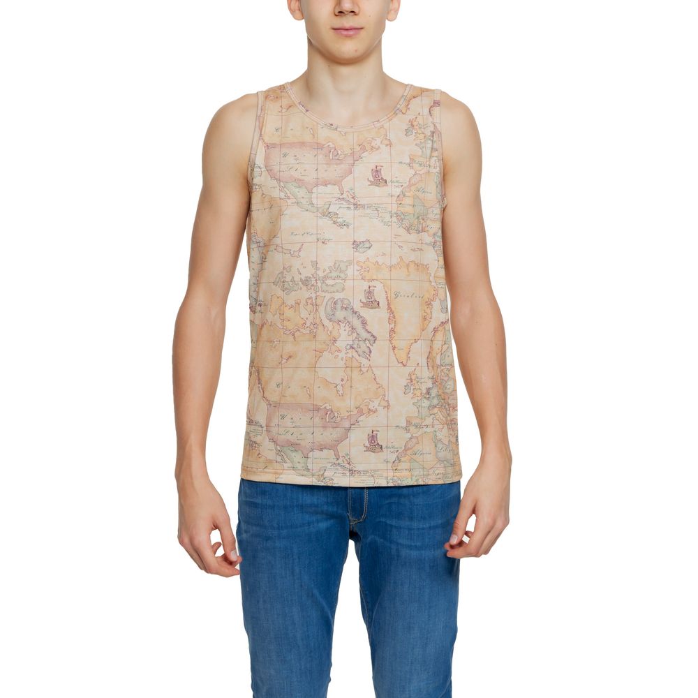 Beige Polyester Tank Tops
