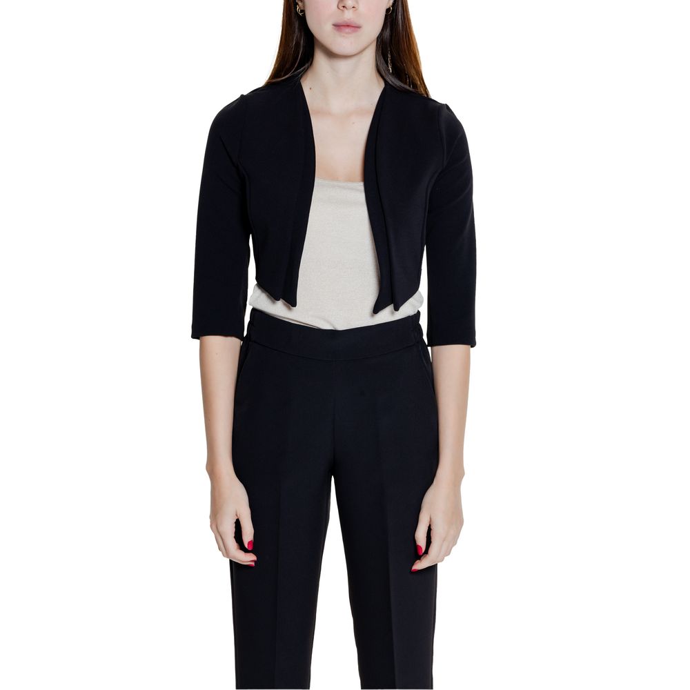 Black Polyester Sleeveless Jacket
