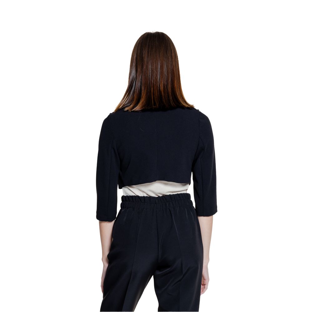 Black Polyester Sleeveless Jacket