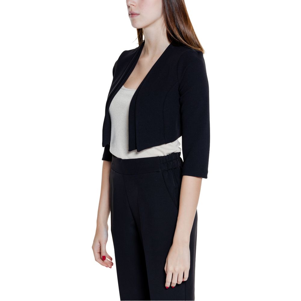 Black Polyester Sleeveless Jacket