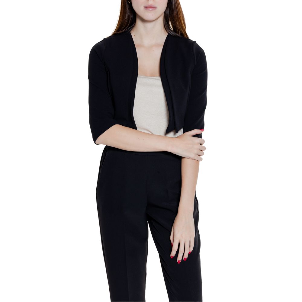 Black Polyester Sleeveless Jacket