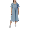 Light Blue Cotton Long Dress