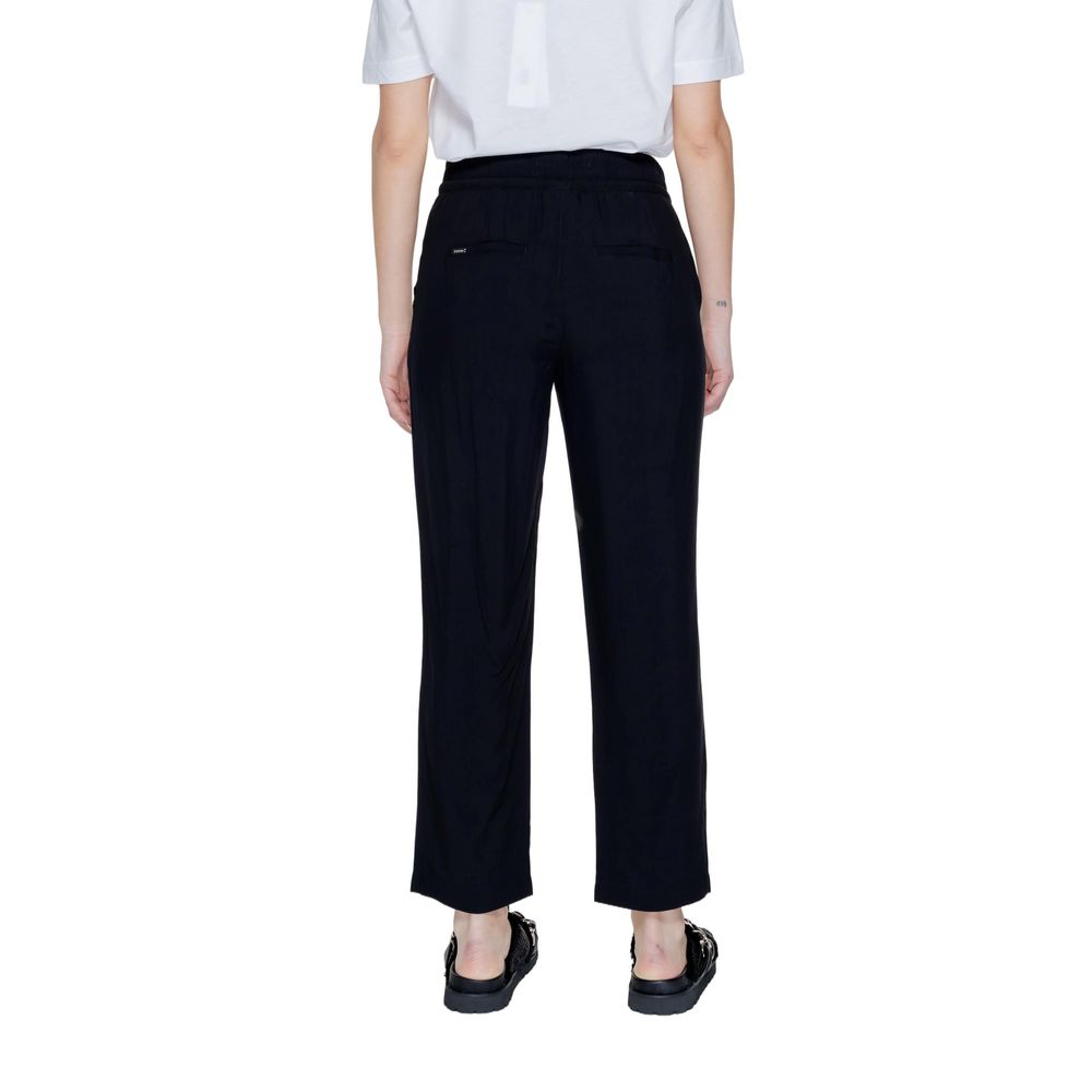 Black Viscose Casual Pants