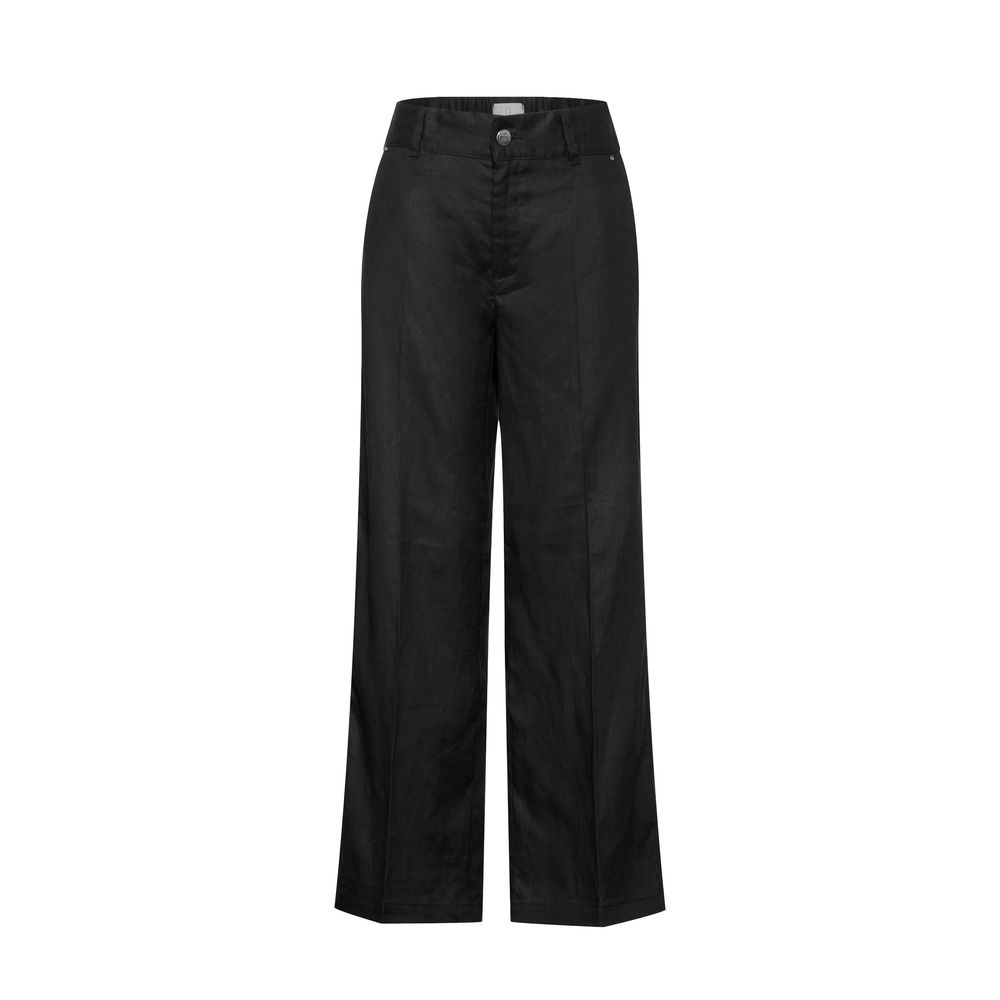 Black Linen Casual Pants