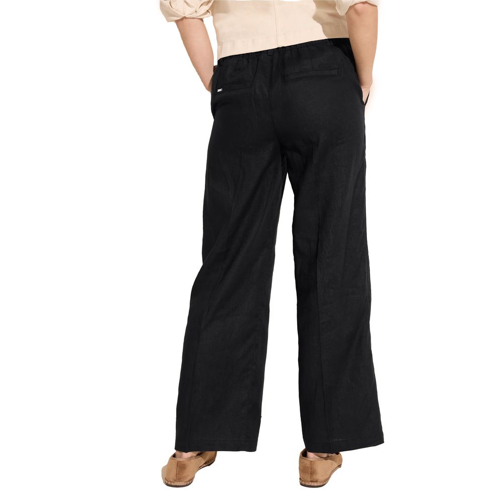Black Linen Casual Pants