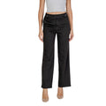 Black Polyester Casual Pants