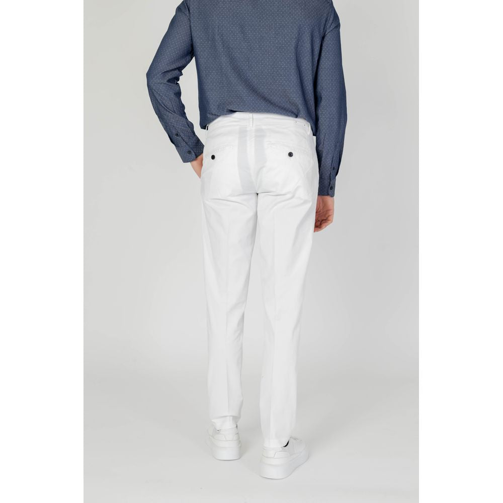 Beige Cotton Skinny Pants