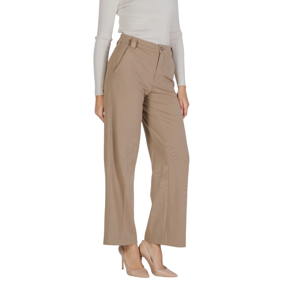 Beige Viscose Dress Pants