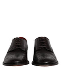 Black Calfskin Leather Derby Men Dress Shoes