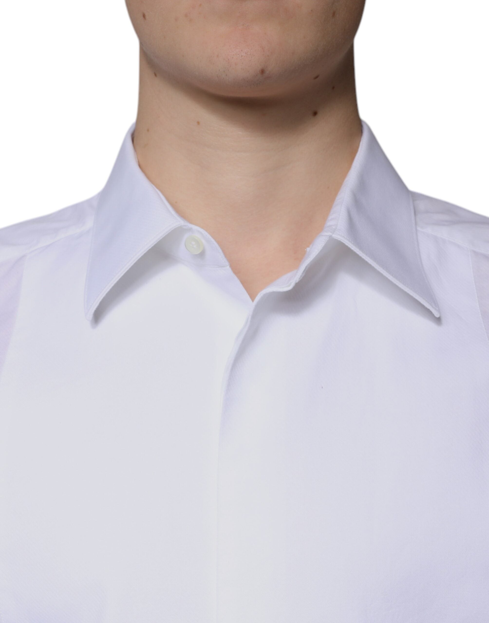 White Bib Cotton Poplin GOLD Formal Shirt
