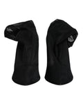 Black Silk Mesh Sock Style Boots Shoes