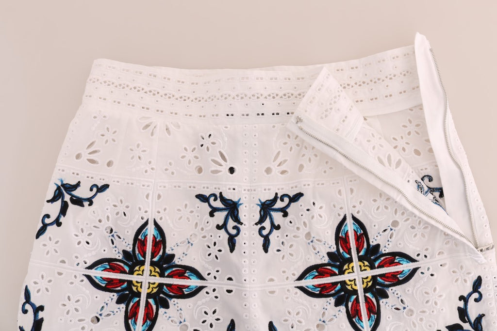 Mulicolor Majolica Cutout Capri Pants